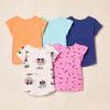 imageAmazon Essentials Girls and Toddlers ShortSleeve TShirts MultipacksAqua BlueEcruLight OrangeNavy Color BlockPink