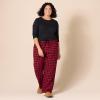 imageAmazon Essentials Harry Potter  Looney Tunes Womens Lightweight Flannel Pant and LongSleeve TShirt Sleep SetBlack and Classic Buffalo Check