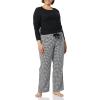 imageAmazon Essentials Harry Potter  Looney Tunes Womens Lightweight Flannel Pant and LongSleeve TShirt Sleep SetBlackWhite  Gingham