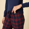 imageAmazon Essentials Harry Potter  Looney Tunes Womens Lightweight Flannel Pant and LongSleeve TShirt Sleep SetBurgundy PlaidNavy