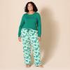 imageAmazon Essentials Harry Potter  Looney Tunes Womens Lightweight Flannel Pant and LongSleeve TShirt Sleep SetGreen and Holiday Bear Camo