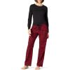 imageAmazon Essentials Harry Potter  Looney Tunes Womens Lightweight Flannel Pant and LongSleeve TShirt Sleep SetBlack and Classic Buffalo Check