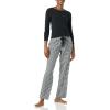 imageAmazon Essentials Harry Potter  Looney Tunes Womens Lightweight Flannel Pant and LongSleeve TShirt Sleep SetBlackWhite  Gingham