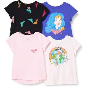imageAmazon Essentials Girls and Toddlers ShortSleeve TShirts MultipacksWonder Woman World