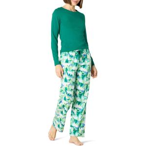 imageAmazon Essentials Harry Potter  Looney Tunes Womens Lightweight Flannel Pant and LongSleeve TShirt Sleep SetGreen and Holiday Bear Camo