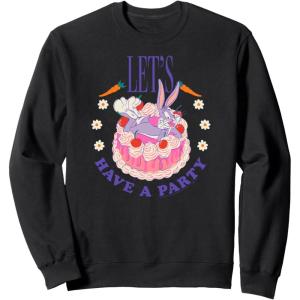 imageAmazon Essentials Looney Tunes Bugs Bunny Lets Have A Party Cake SweatshirtBlack