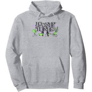 imageAmazon Essentials Looney Tunes Checkerboard with Green Characters Pullover HoodieHeather Grey