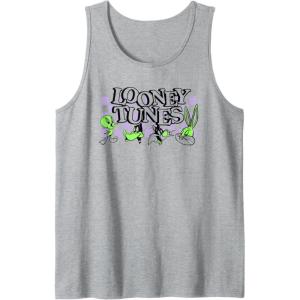 imageAmazon Essentials Looney Tunes Checkerboard with Green Characters Tank TopHeather Grey