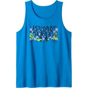 imageAmazon Essentials Looney Tunes Checkerboard with Green Characters Tank TopSapphire Blue