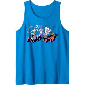 imageAmazon Essentials Looney Tunes Pink Logo with Running Characters Tank TopSapphire Blue