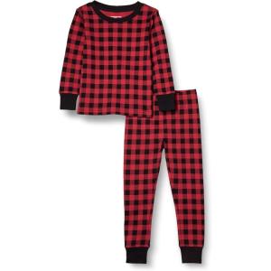 imageAmazon Essentials Unisex Babies Toddlers and Kids SnugFit Cotton Pajama Sleepwear SetsClassic Buffalo Check