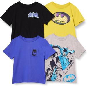 imageAmazon Essentials Boys and Toddlers ShortSleeve TShirts MultipacksBatman Logo