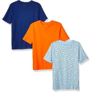 imageAmazon Essentials Boys and Toddlers ShortSleeve TShirts MultipacksBlue SharkNavyOrange