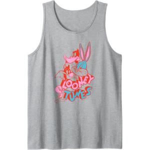 imageAmazon Essentials Looney Tunes Red and Pink Character Collage Tank TopHeather Grey