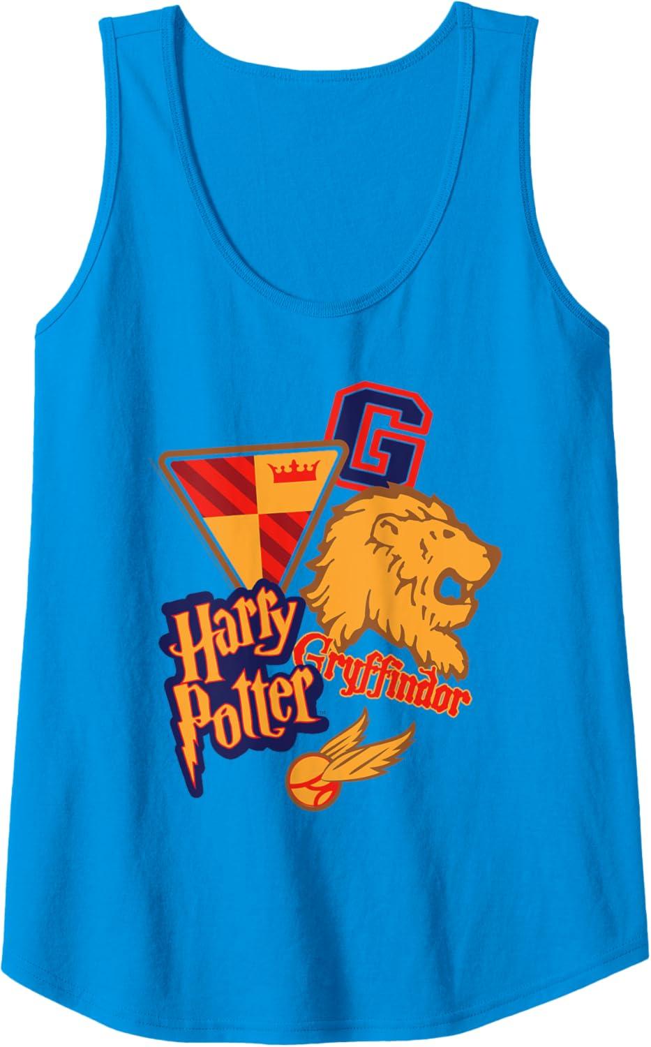 imageAmazon Essentials Harry Potter Gryffindor Collegiate Collage Tank TopSapphire Blue