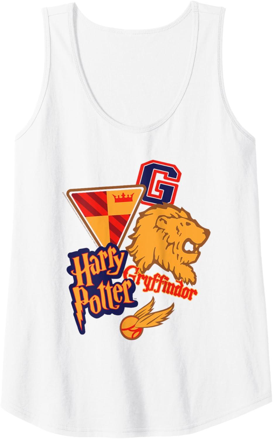 imageAmazon Essentials Harry Potter Gryffindor Collegiate Collage Tank TopWhite