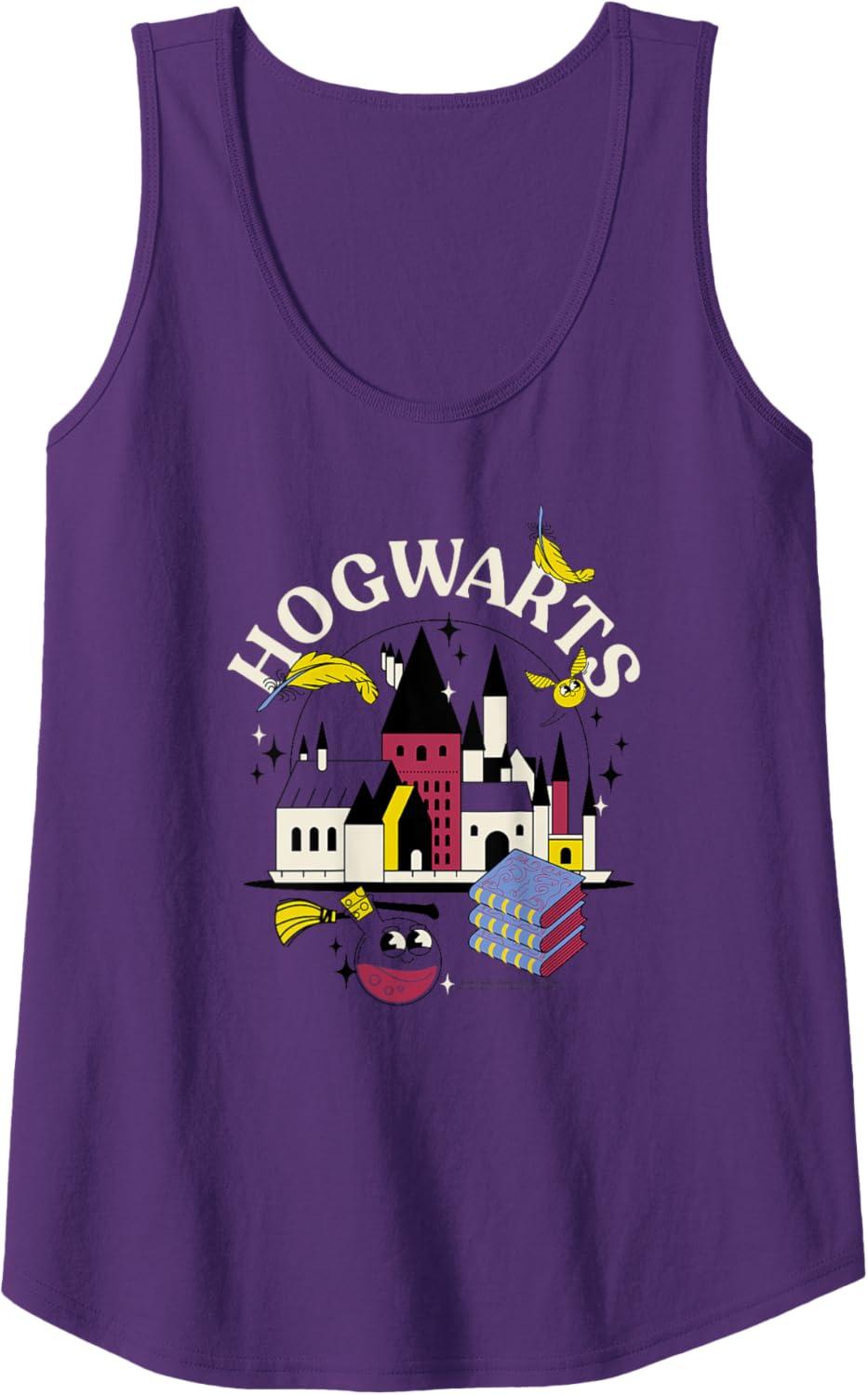imageAmazon Essentials Harry Potter Hogwarts Castle Smiling Icons Tank TopPurple