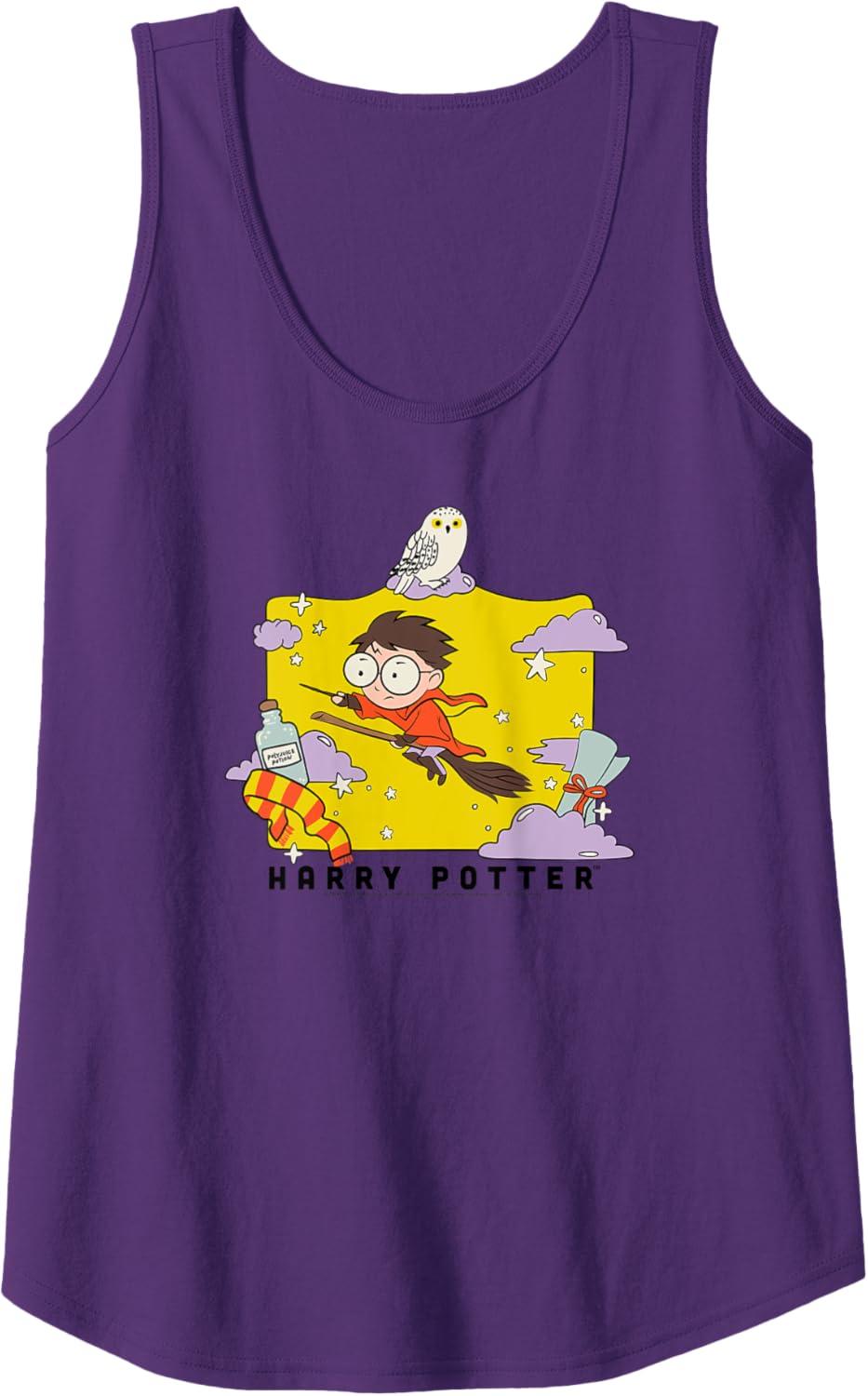 imageAmazon Essentials Harry Potter Icons Cartoon Portrait Tank TopPurple