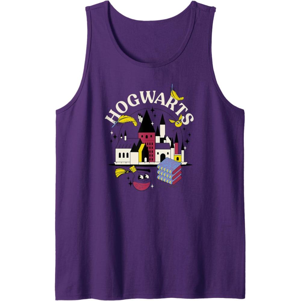 imageAmazon Essentials Harry Potter Hogwarts Castle Smiling Icons Tank TopPurple