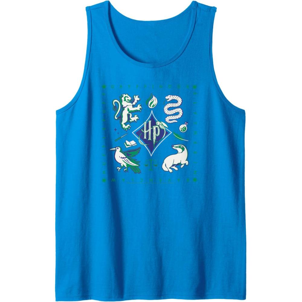 imageAmazon Essentials Harry Potter Hogwarts Houses Square Tank TopSapphire Blue