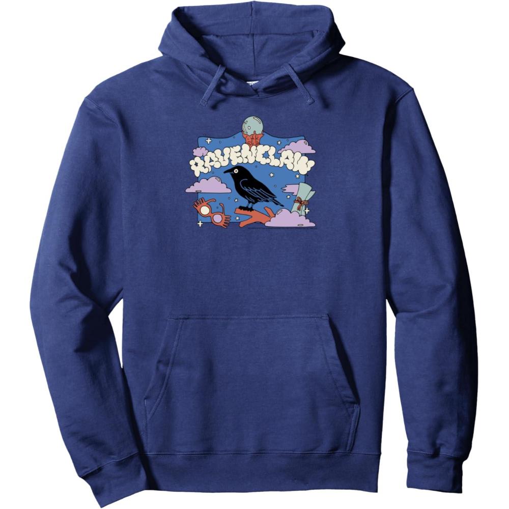 imageAmazon Essentials Harry Potter Hogwarts Ravenclaw House Cartoon Scene Pullover HoodieNavy Blue