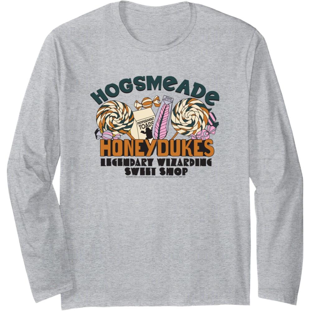 imageAmazon Essentials Harry Potter Honeydukes Legendary Wizarding Sweet Shop Long Sleeve TShirtHeather Grey