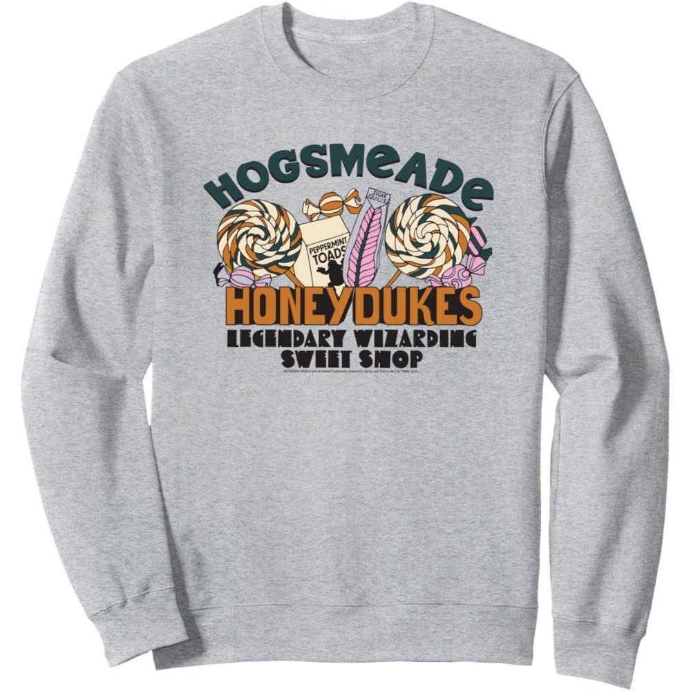 imageAmazon Essentials Harry Potter Honeydukes Legendary Wizarding Sweet Shop SweatshirtHeather Grey