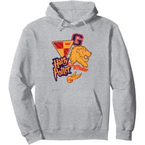 imageAmazon Essentials Harry Potter Gryffindor Collegiate Collage Pullover HoodieHeather Grey