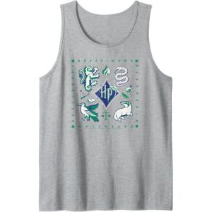 imageAmazon Essentials Harry Potter Hogwarts Houses Square Tank TopHeather Grey