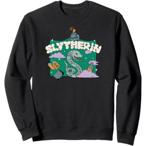 imageAmazon Essentials Harry Potter Hogwarts Slytherin House Cartoon Scene SweatshirtBlack