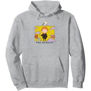 imageAmazon Essentials Harry Potter Ron Weasley Icons Cartoon Portrait Pullover HoodieHeather Grey