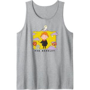 imageAmazon Essentials Harry Potter Ron Weasley Icons Cartoon Portrait Tank TopHeather Grey