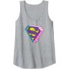 imageAmazon Essentials DC Comics Superman Bright Checkerboard 3D Logo Tank TopHeather Grey