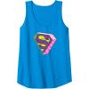 imageAmazon Essentials DC Comics Superman Bright Checkerboard 3D Logo Tank TopSapphire Blue