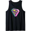 imageAmazon Essentials DC Comics Superman Bright Checkerboard 3D Logo Tank TopBlack