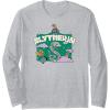 imageAmazon Essentials Harry Potter Hogwarts Slytherin House Cartoon Scene Long Sleeve TShirtHeather Grey
