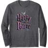 imageAmazon Essentials Harry Potter Multicolor Purple Logo Long Sleeve TShirtDark Heather Grey