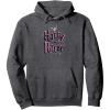 imageAmazon Essentials Harry Potter Multicolor Purple Logo Pullover HoodieDark Heather Grey