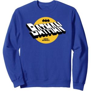 imageAmazon Essentials DC Comics Batman Circle 3D Shifted Logo SweatshirtRoyal Blue