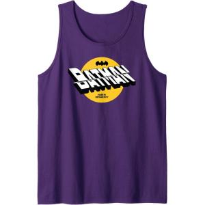 imageAmazon Essentials DC Comics Batman Circle 3D Shifted Logo Tank TopPurple