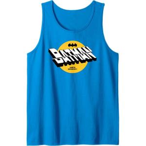 imageAmazon Essentials DC Comics Batman Circle 3D Shifted Logo Tank TopSapphire Blue