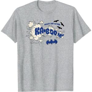 imageAmazon Essentials DC Comics Batman Comic Kaboom Ready for Action TShirtHeather Grey