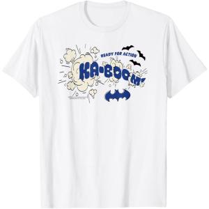 imageAmazon Essentials DC Comics Batman Comic Kaboom Ready for Action TShirtWhite