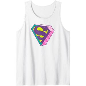 imageAmazon Essentials DC Comics Superman Bright Checkerboard 3D Logo Tank TopWhite