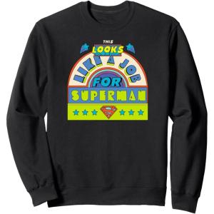 imageAmazon Essentials DC Comics This Looks Like a Job for Superman SweatshirtBlack