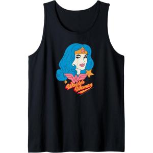 imageAmazon Essentials DC Comics Wonder Woman Comic Portrait Tank TopBlack