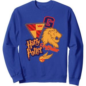 imageAmazon Essentials Harry Potter Gryffindor Collegiate Collage SweatshirtRoyal Blue