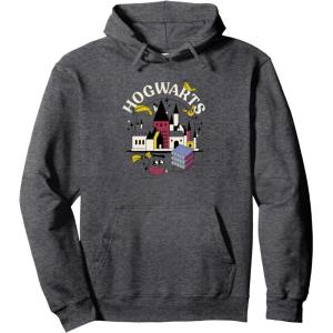 imageAmazon Essentials Harry Potter Hogwarts Castle Smiling Icons Pullover HoodieDark Heather Grey
