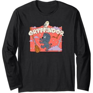 imageAmazon Essentials Harry Potter Hogwarts Gryffindor House Cartoon Scene Long Sleeve TShirtBlack