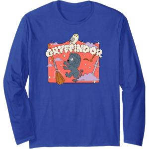 imageAmazon Essentials Harry Potter Hogwarts Gryffindor House Cartoon Scene Long Sleeve TShirtRoyal Blue
